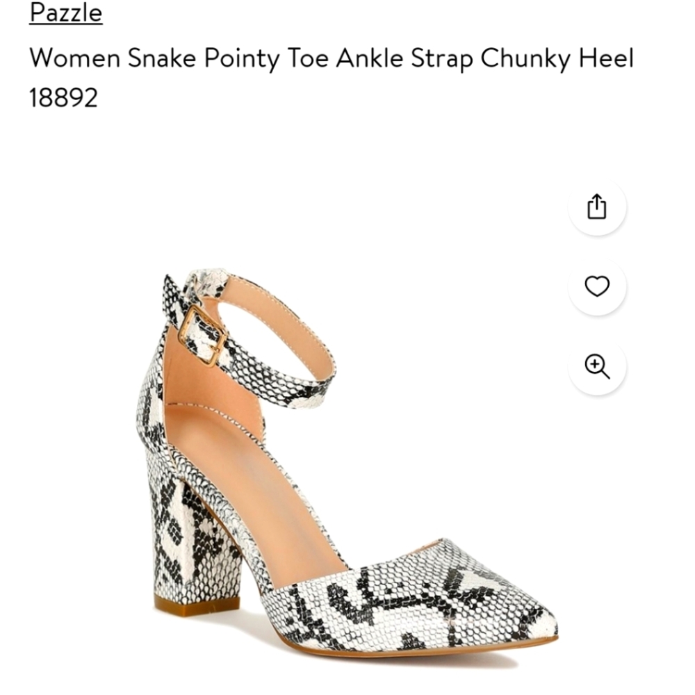 Snake skin chunky high heels